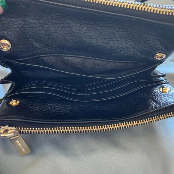 Michael Kors Black Leather Crossbody with Gold Logo - Picture 5 of 10